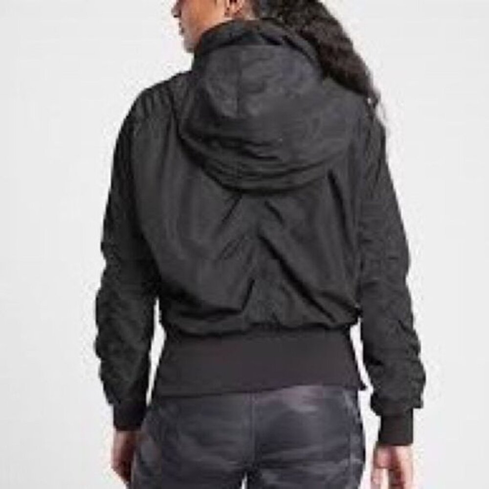 ATHLETA Point Reyes Black Moto Bomber Jacket Womens Sz S - Picture 2 of 14
